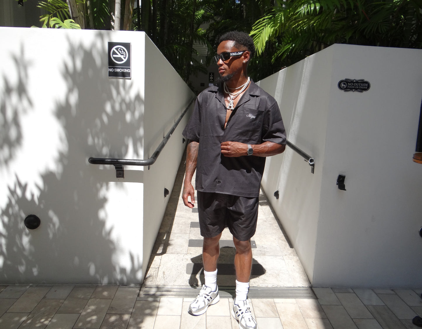 Black Button Up Set