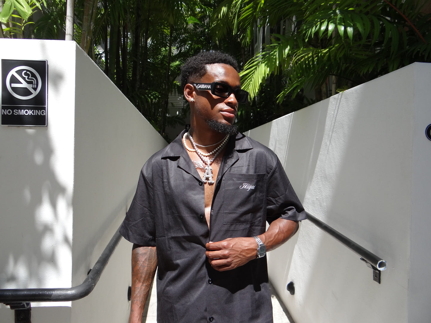 Black Button Up Set