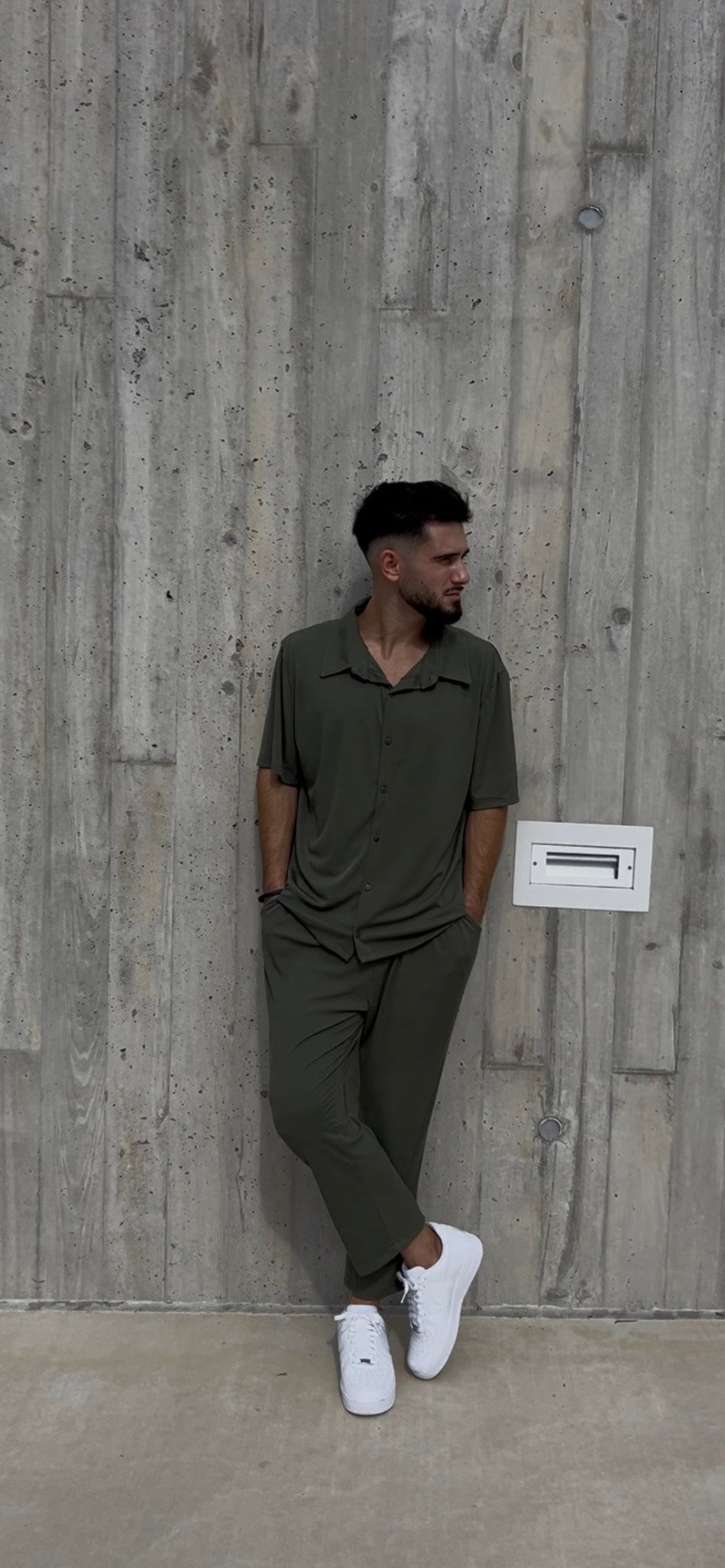 Green Button Up Set