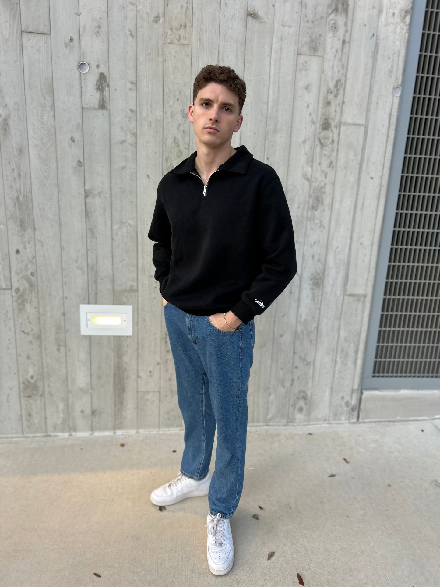 Black Quarter Zip Jacket