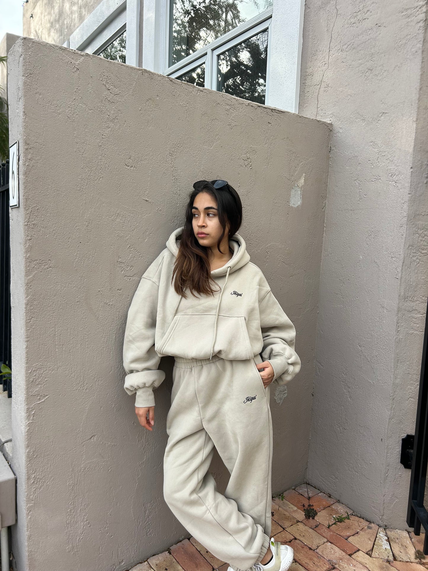 Beige Hoodie Set
