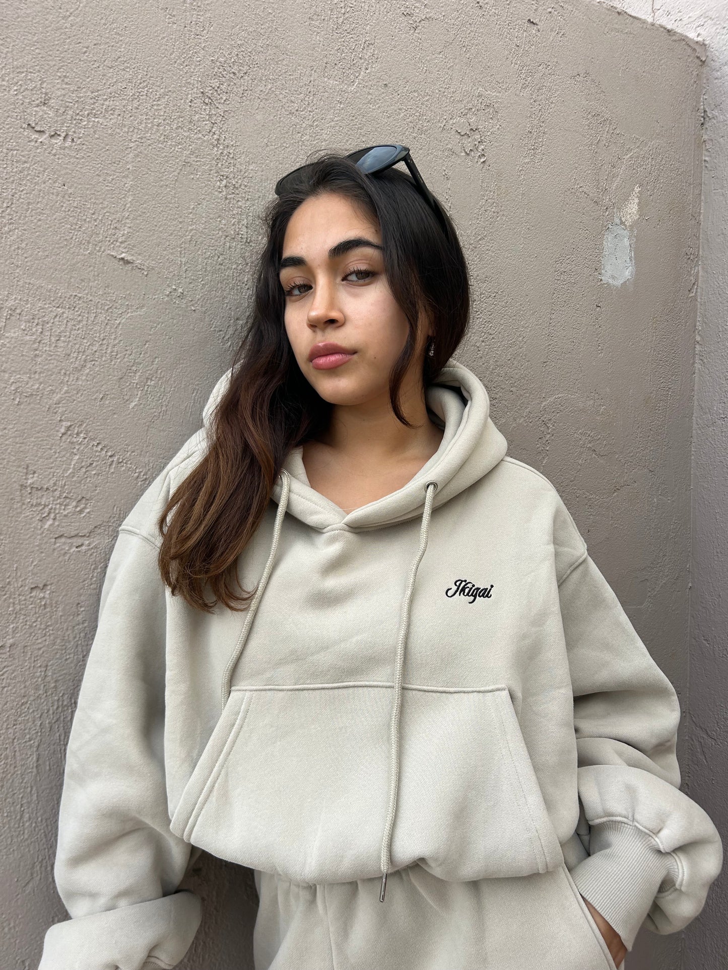 Beige Hoodie Set