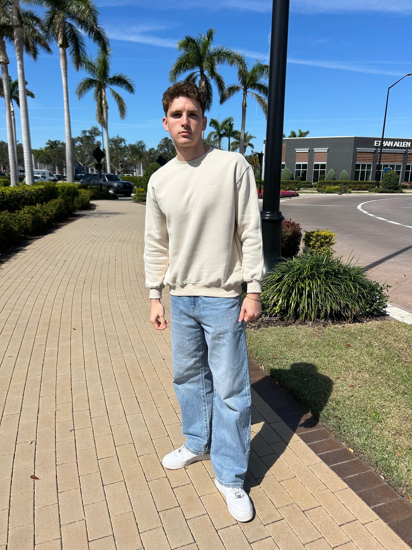 Beige Fitted Sweater