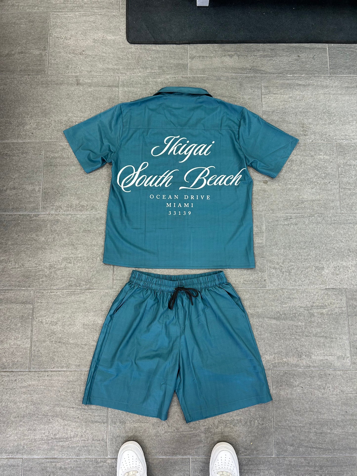 Green Button Up Set