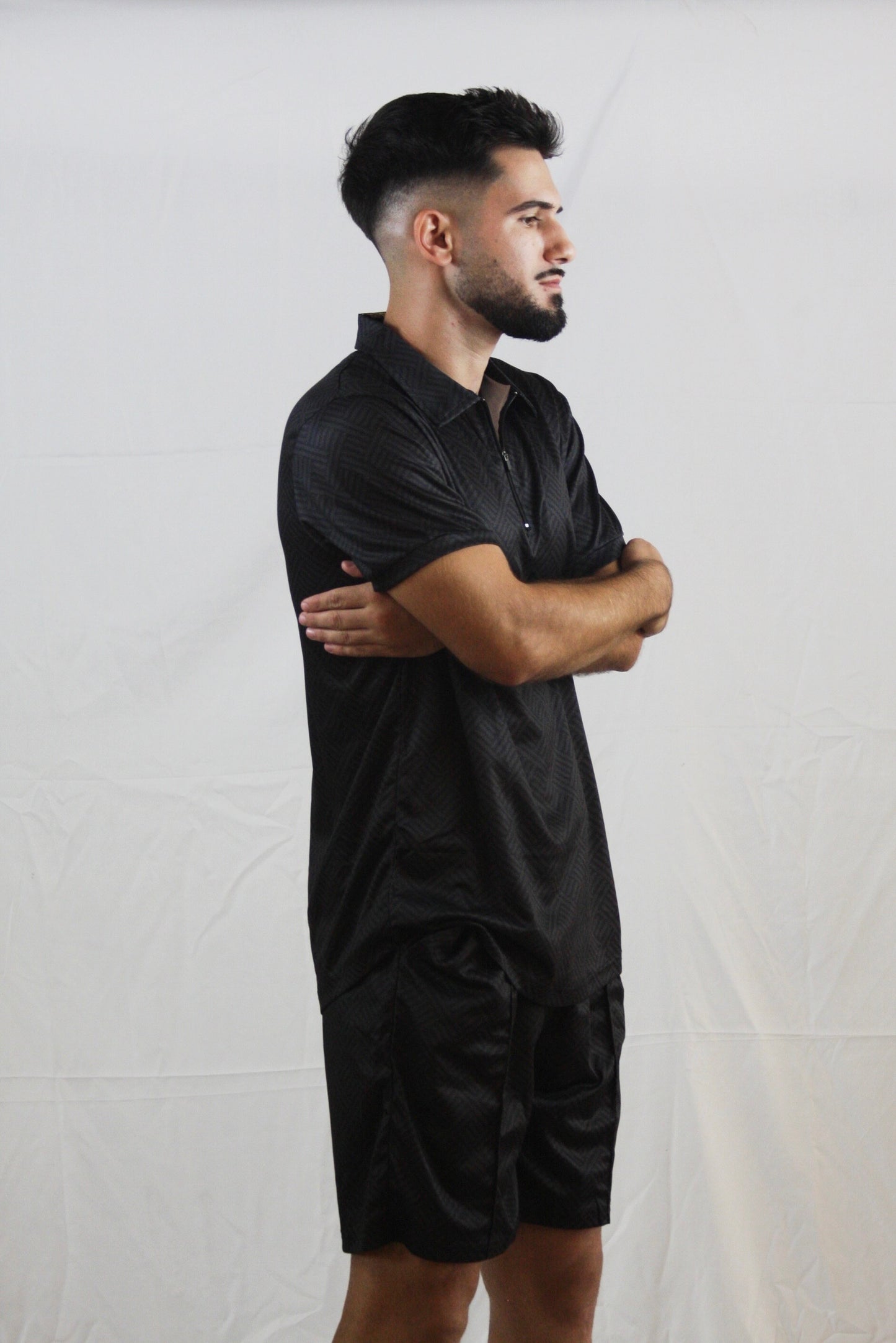 Black Quarter Zip Set