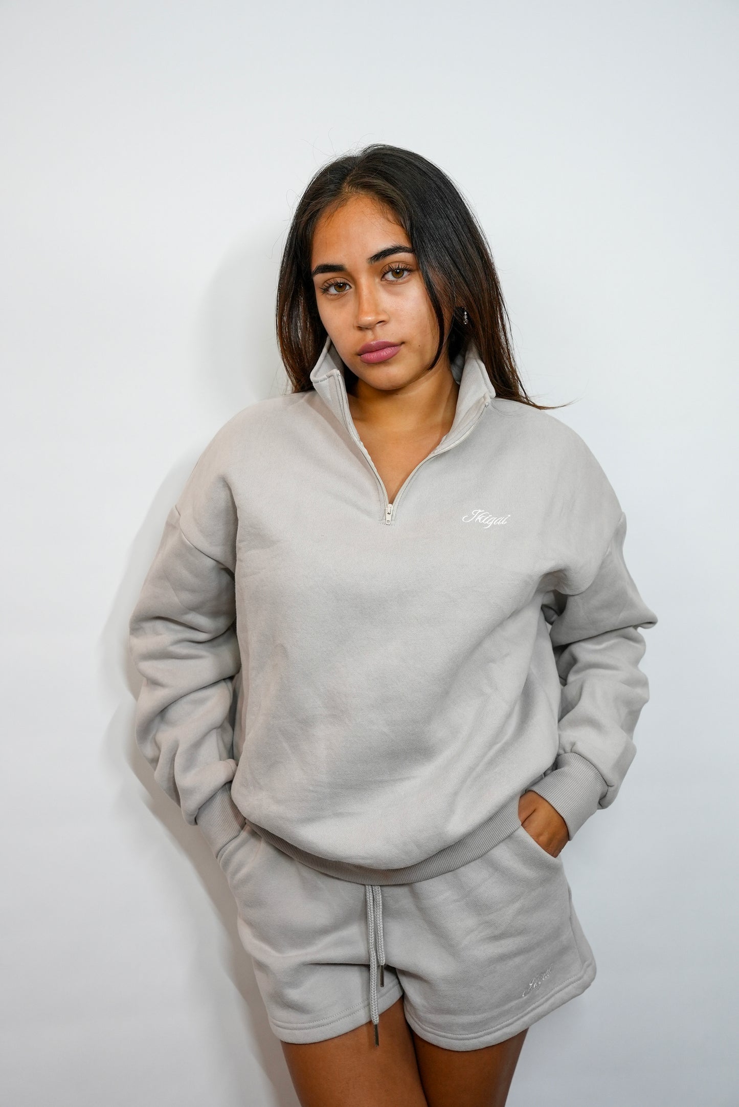 Grey Quarter Zip Set