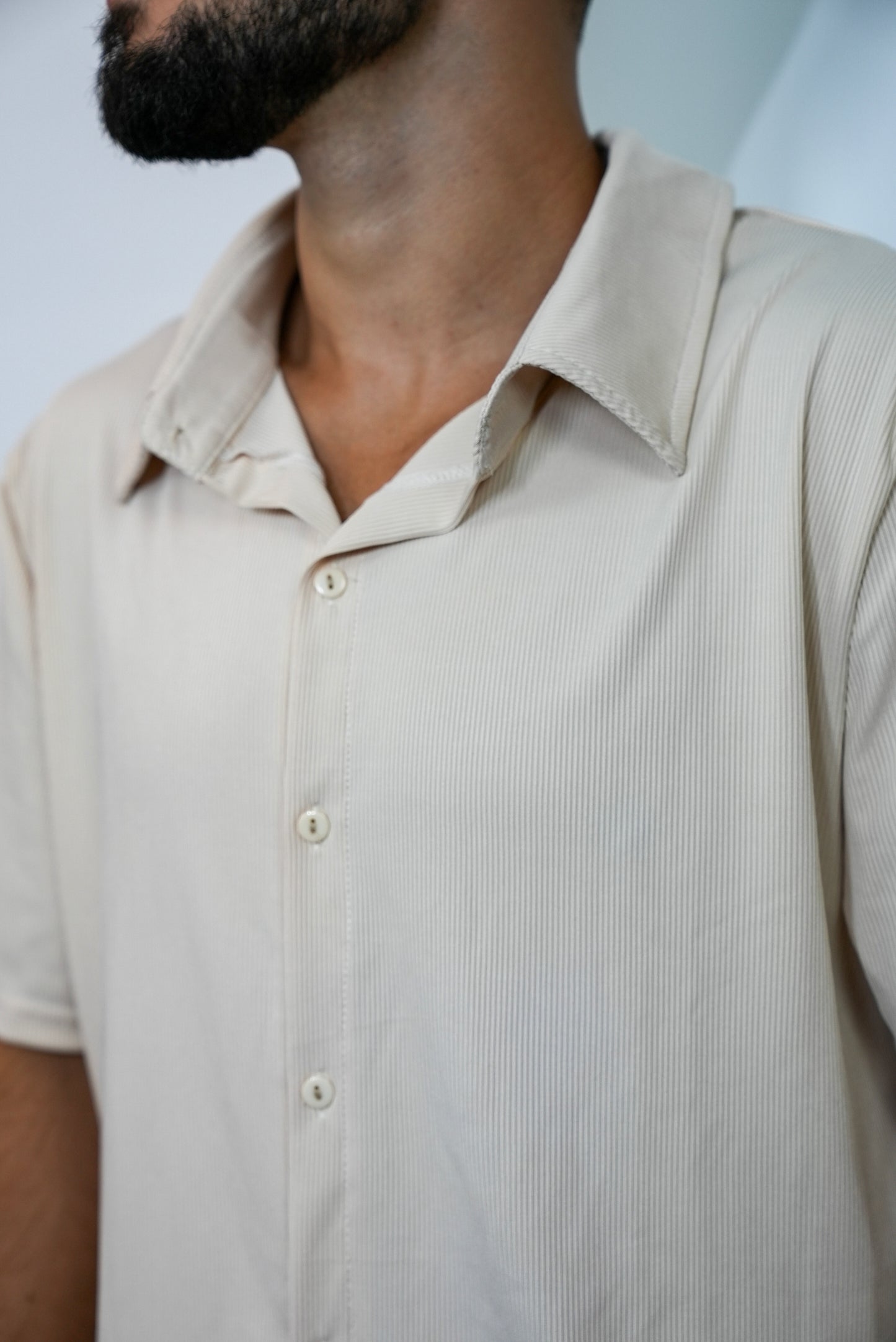 Beige Button Up Set