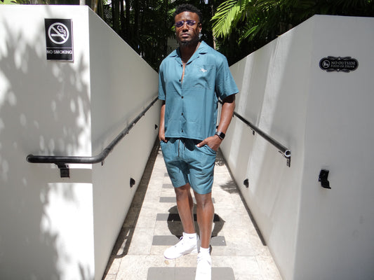 Green Button Up Set