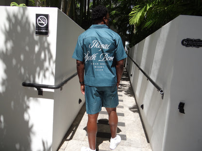 Green Button Up Set