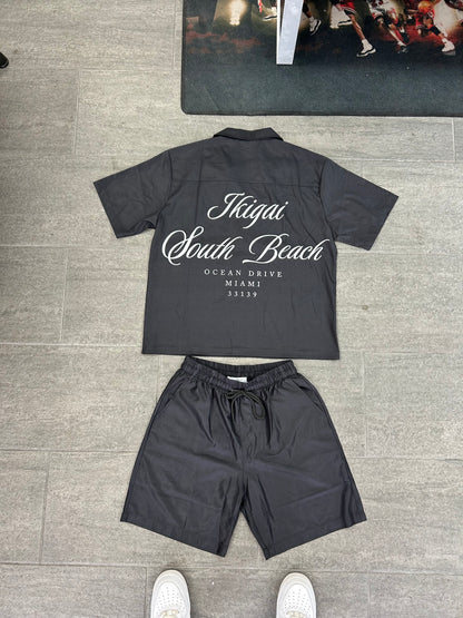 Black Button Up Set