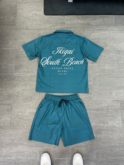 Green Button Up Set